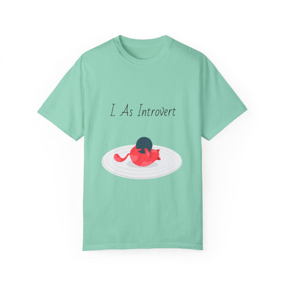 I Am Introvert Unisex Garment-Dyed T-Shirt | Cute Cat Design | Perfect for Introverts