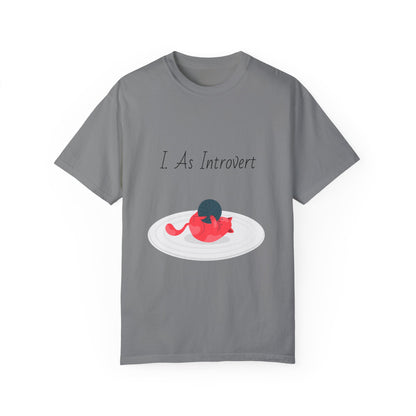 I Am Introvert Unisex Garment-Dyed T-Shirt | Cute Cat Design | Perfect for Introverts