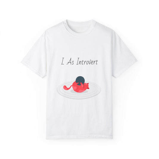 I Am Introvert Unisex Garment-Dyed T-Shirt | Cute Cat Design | Perfect for Introverts