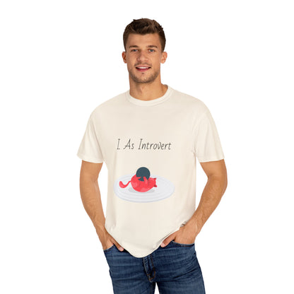 I Am Introvert Unisex Garment-Dyed T-Shirt | Cute Cat Design | Perfect for Introverts